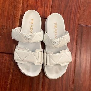 Prada Leather Sandals, 38